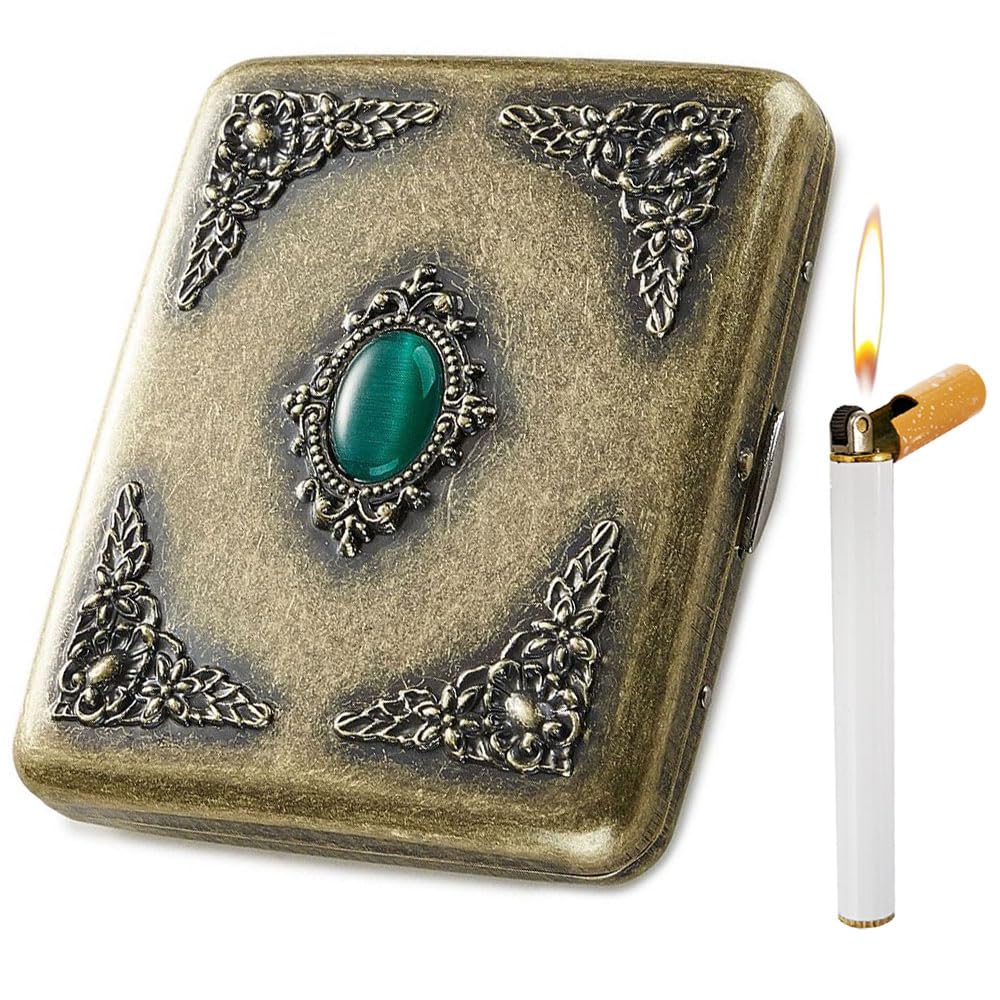 Amazon | シガレットケース メタル ライター付き レギュラーレトロ